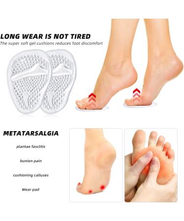 Premium Metatarsal Pads for Women - Silicone Ball of Foot Cushion Inserts | All-Day Pain Relief | Light Yellow & Transparent - Buy Online on GoSupps.com