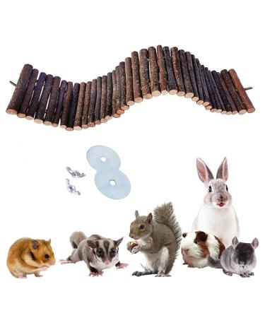 Kielzeuge made of natural natural living bridge suspension bridge made of wood Pet Ladder Bridge climbing director for hamsters with 2 wing screws and 2 washers hamster chews climbing toys