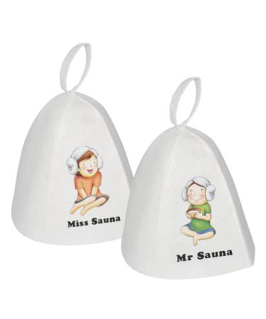 Liwein 2 pieces sauna hat white made of felt Miss1+mr1
