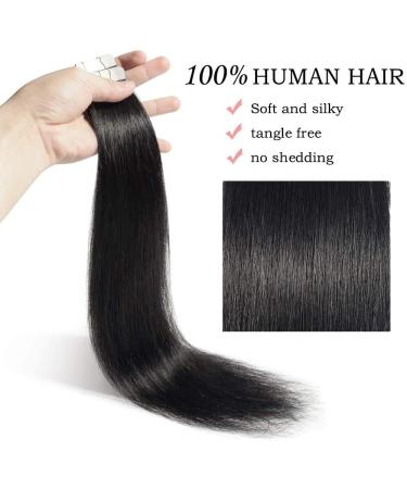 SEGO TAPE Extensions - 100% Remy Hair Adhesive Tape 24'' (61cm) - 20 Pieces + 10 Free Tapes Smooth Black #1 - Premium Quality Hair Extensions - Buy Online on GoSupps.com