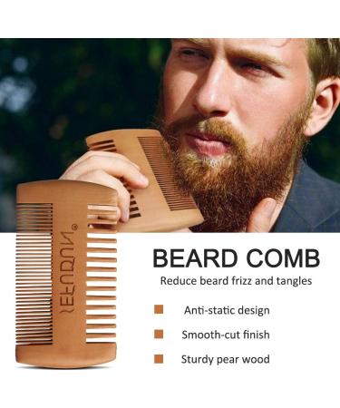 SEFUDUN 5-in-1 Beard Grooming Kit for Men Moustache Treatment Set Including Beard Oil (30ml) Beard wax(30g) Beard Brush Wood Beard Comb Gift Box for Styling Shaping Growth - Buy Online on GoSupps.com