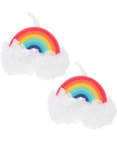 Kisangel Rainbow Bath Balls - 4 Pcs Colorful Bath Sponge & Scrubber - Perfect for Rainbow Parties & Shower Decorations - Buy Online on GoSupps.com