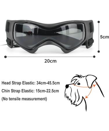 PETLESO Dog Goggles - Anti-UV Safety Sunglasses for Small/Medium Dogs | Eye Protection in Black - Buy Online on GoSupps.com