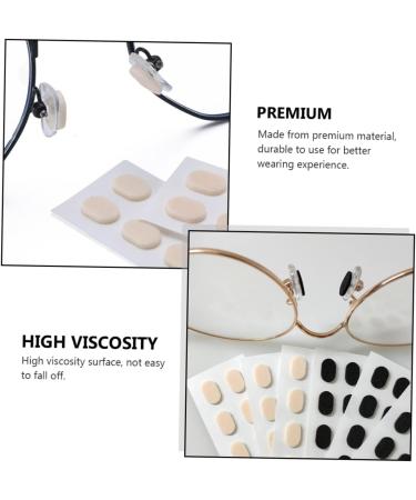 Healeeved 60 Leaf Sponge Nose Pads for Glasses | Self-Adhesive Anti-Nose Stickers | Soft Rubber Repair Set in 3 Colors | 1x0.8x0.15cm - Buy Online on GoSupps.com
