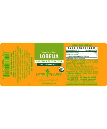 Herb Pharm Lobelia Liquid Extract 1 fl oz (30 ml) - Natural Herbal Supplement - Buy Online on GoSupps.com