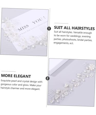 DOITOOL Hair Comb Rhinestone Barrette Clipss Wedding Headpiece for Bride Wedding Hair Accessories Bride Headpiece Pearls for Crafting Bridal Hair Pin Twist Beads Women's Double Head Alloy - Buy Online on GoSupps.com