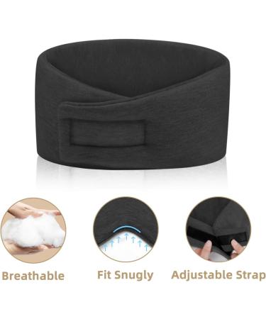 Handmade Cotton Sleep Mask with Earplugs - Light Blocking Adjustable Eye Cover for Deep Sleep - Double Thickened Nose Wing - Perfect for Men & Women (Black - Buy Online on GoSupps.com