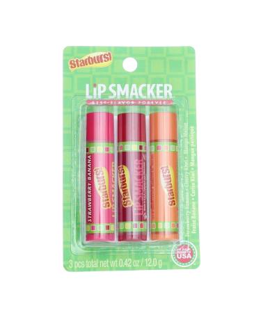 Lip Smacker Starburst Trio Lip Gloss Tropical Fruit Flavors 3 ea (Pack of 2)