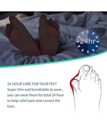 Valgus Correction Rail & Hallux Valgus Toe Separator Set - Bunion Corrector Socks & Big Toe Strap - Premium 2 Pair Beige - Buy Online on GoSupps.com