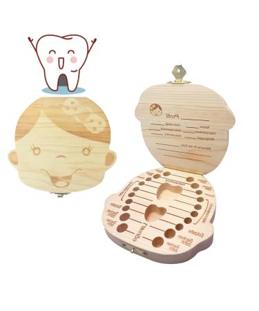 Jpesygfdk tooth box milk teeth girls made of wood for girls milk tooth tin wood - gift ideas for baptism and birthday souvenir made of wood from storage box for baby teeth baby gifts for birth