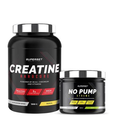 Superset Nutrition | Volume and Strength Program - Creatine Hardcore Tropical - No Pump Xtreme Mojito | Increases muscle volume and gives more intensity during training.