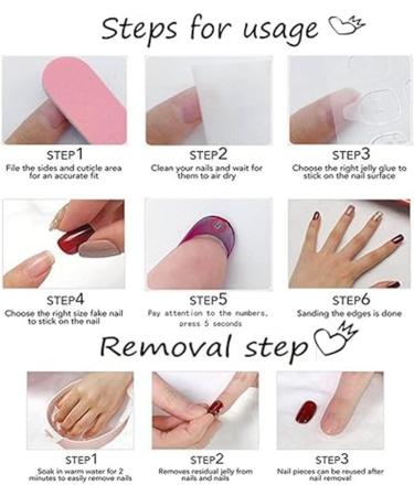 Short square and round cute fake nails with diamonds natural full coverage fake nails for women multiple sizes with glue and tools(XS) - Buy Online on GoSupps.com