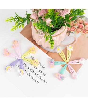 12 Piece Mermaid Butterfly Hair Clips - Colorful Glitter Accessories for Girls Birthday - Cute Rainbow Flower Hair Clips for Children - Buy Online on GoSupps.com
