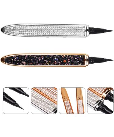 HAPINARY 4 Pcs Diamond Eyeliner Cosmetic Accessories Eye Beauty Pens Eyeliner Liquid Pen Black Silver - Buy Online on GoSupps.com