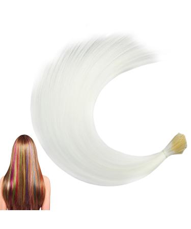 prinfantasy Hair Extensions Synthetic Hair Pieces for Girl Hair Piece Headdress Handmade White BZ259 GBBZ259 16 inch