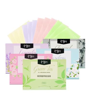 Sjbautyo 5 packs of face brilliant paper with absorption for men & women 500 pieces facial oil blotting paper for an oil-free face