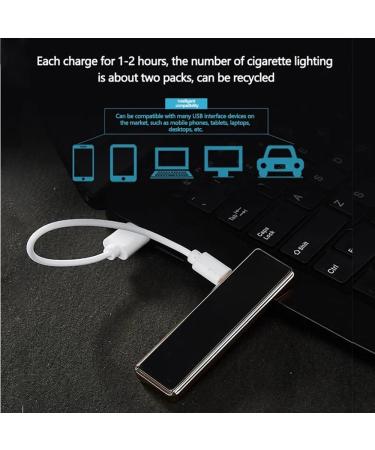 Windproof USB Arc Lighter Slim Profile Coil Lighter USB Arc Lighter Rechargeable Dual Arc Lighter Plasma Flameless USB Rechargeable Lighter Windproof Flameless Lighter (Black+Blue) - Buy Online on GoSupps.com