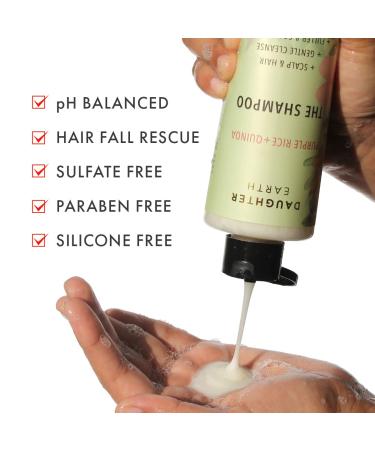 DAUGHTER EARTH Shampoo with Purple Rice & Quinoa | Nourishment & Hairfall Rescue | Dandruff & Frizz Control | Gentle Cleanser for Softer Stronger Hair | 250 ml - Buy Online on GoSupps.com