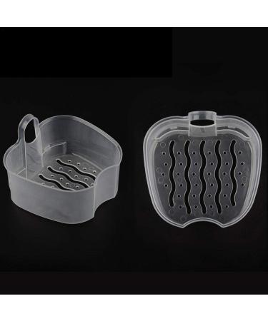 Gusengo Denture Container - Dark Blue Plastic Braces Storage Box with Sieve for Prosthesis Teeth Cleaning | International Shipping - Buy Online on GoSupps.com