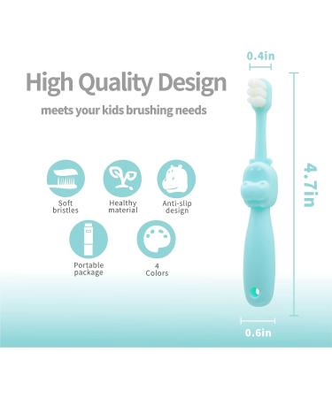 cosmama Kids Toothbrush: Fun Hippo-Shaped Soft Bristles Manual Toothbrush for Ages 2-6 - Blue | 360 Degree Cleaning, Perfect Gift for Kids - Buy Online on GoSupps.com