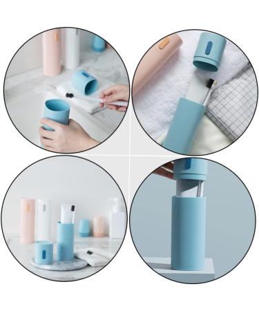 Plafope Travel Toothbrush Set - 2-Piece Blue Toothbrush Case & Holder Outdoor Toothpaste Container 19x6.2cm - Perfect for International Travel - Buy Online on GoSupps.com