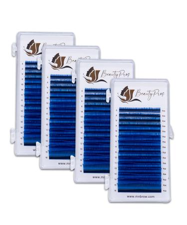 Professional Eyelash Extension Kit Curl B C D J & M - Volume Eyelash Extensions Supplies Mix Tray (8-16mm) - 0.03 0.05 0.07 0.015 0.20mm Thickness (D-Curl - 0.07mm - Blue)