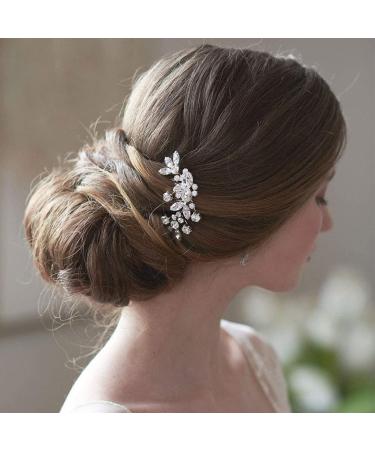 Nesloonp Silver Bride Wedding Hair Combs | Crystal Bridal Hair Crest & Pearl Headdresses | Rhinestone Hair Accessories for Women & Girls - Buy Online on GoSupps.com
