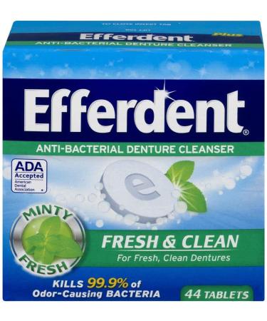 Efferdent Denture Cleanser Tablets | Fresh & Clean | Mint Flavor | 44 Count | Pack of 1