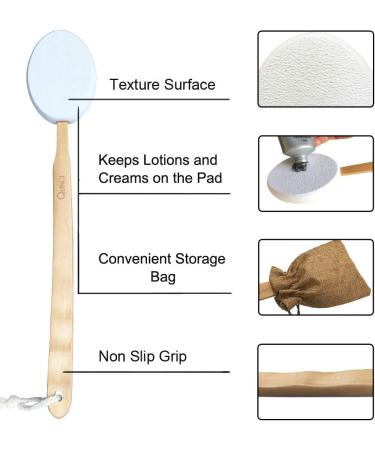 2PCS QUNCI Double-Sided Shower Brush Set for Wet/Dry Body Exfoliation - Bath & Back Exfoliator and Lotion Applicator - Buy Online on GoSupps.com
