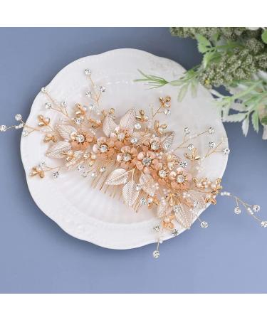 Bride Wedding Hair Comb Bridal Hair Accessories for Women Flower Rhinestone Headpiece Bridal Pearl Hair Accessories for Girls Other Holiday Supplies - Buy Online on GoSupps.com