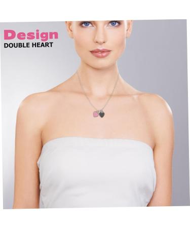 Yardenfun Double Heart Pendant Necklace Decor Necklaces A Necklace Fashion Plating Alloy - Buy Online on GoSupps.com
