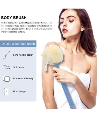SetSail Shower Body Brush with Bristles and Loofah - Long Handle Back Scrubber for Men and Women - Exfoliating Shower Brush for Skin Massage - Buy Online on GoSupps.com
