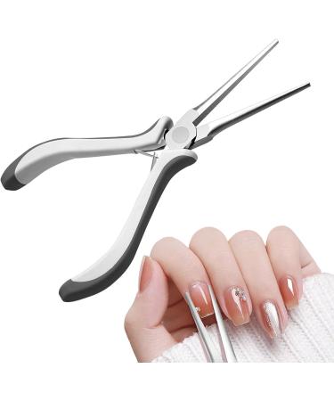 Besreey Tweezers for Stickers - Nail Form Shaping Tweezers Tip Tweezers Nippers Acrylic UV Gel Tips Sculpture Clip Nail Shaper Tool for Acrylic Gel Dark Gray Colour - Buy Online on GoSupps.com