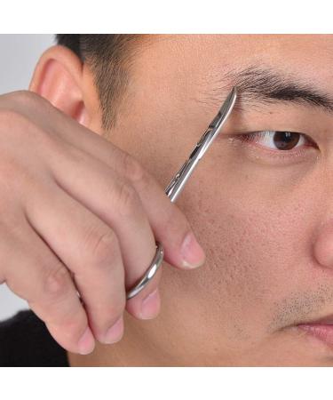 Professional Stainless Steel Facial Hair Scissors & Tweezers Set for Men - Moustache Nose & Beard Trimming - Includes PU Leather Bag - Buy Online on GoSupps.com