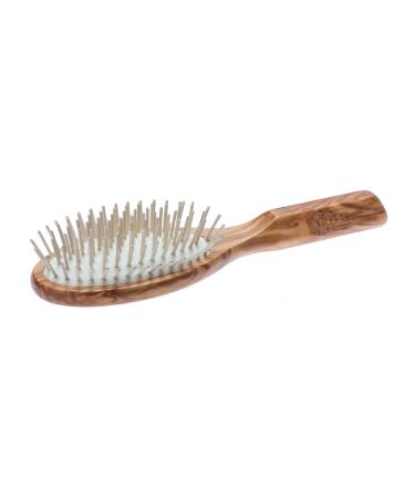 Nippes Solingen Olivia Pneumatik-Haarbrush |Handle made of olive wood |Wooden pens made of hornbeam |Gently disguised of tangled hair |Minimizes the risk of hair breakage and splite |Big oval pneumatics |Wood stife |Olive
