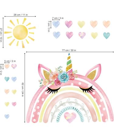 Wondever Watercolor Unicorn Rainbow Wall Stickers - Peel and Stick Decals for Girls Bedroom and Nursery - Buy Online on GoSupps.com