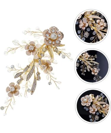 Beaupretty 1pc Flower Hairpin Crystal Gold Headpiece Vintage Hair Clips Rhinestone Barrettes for Women Hair Clips Alligator Hollow Star Hair Pin New Alloy Temperament Bride Headgear - Buy Online on GoSupps.com