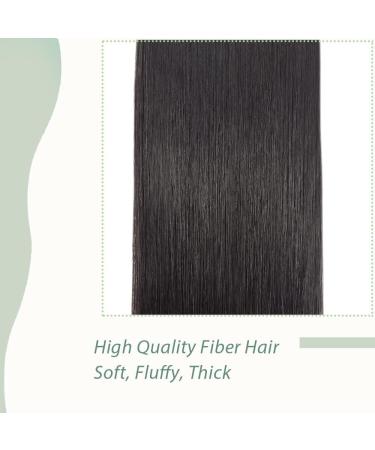 Ombre Synthetic Wrap Around Ponytail Extension 24 Inch - Dark Black Straight Ponytail Extensions - Buy Online on GoSupps.com
