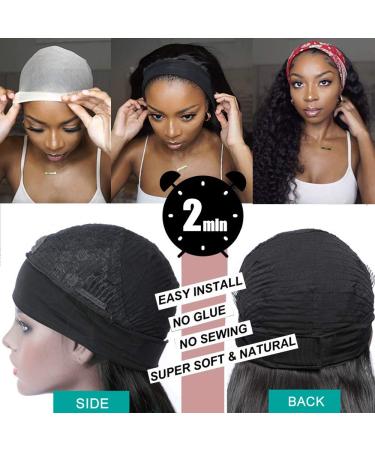 YISEA 12 Inch Curly Headband Wig for Black Women - Brazilian Virgin Human Hair Short Bob Wig with Deep Wave Texture and 150% Density - Buy Online on GoSupps.com
