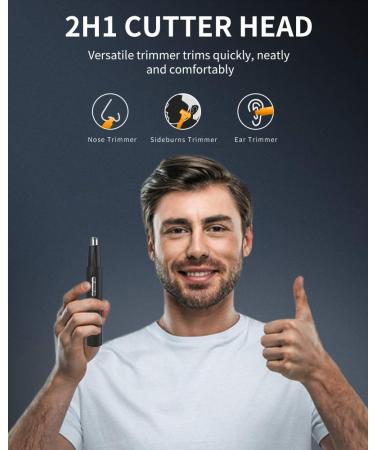 Professional USB Rechargeable Nose Trimmer for Men & Women - Painless IPX7 Waterproof Dual Edge Blades - Easy Cleaning - Buy Online on GoSupps.com