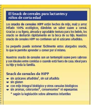  HiPP HiPP Organic - Organic Cereal Snack - 24g - Millet Corn and Rice - Organically Produced Ingredients - Sugar Free - sa - Buy Online on GoSupps.com