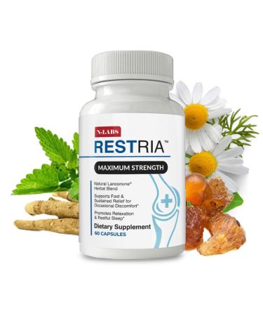 Restria - Joint Support Capsules & Sleep Support Supplement for Adults - Lanconone Herbal Blend for Discomfort Including Nighttime Sleep Formula - 60 Capsules 2 Caps per Serving