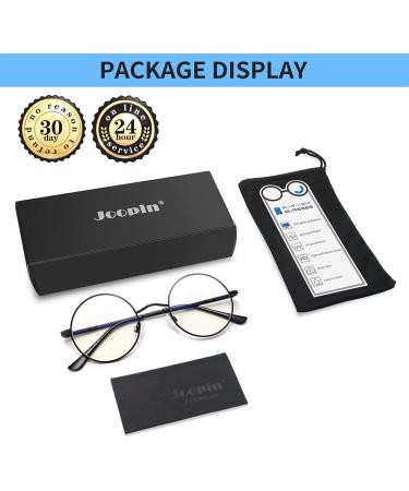 Joopin Round Blue Light Blocking Glasses for Women Men Clear Lens Anti Eye Strain UV Glare Glasses for Computer Gaming TV 07 Round Black Frame Anti Blue Light Lens Clear - Buy Online on GoSupps.com