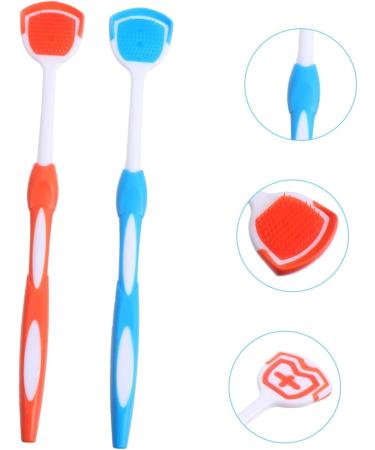 Partykindom 6-Pack Tongue Cleaning Brush - Halitosis Tongue Scraper - Metal Hygiene Tool - Orange & Blue - Buy Online on GoSupps.com