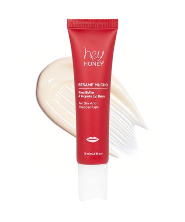 Hey Honey Skincare B same Mucho Shea Butter & Propolis Lip Balm | Intensive Hydration for Dry Chapped Lips Natural Moisturizing Lip Repair Treatment | 0.5 oz