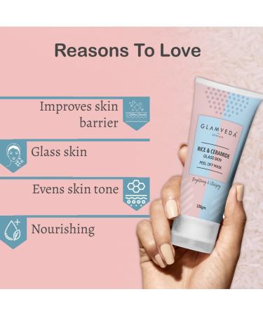 Glam.veda Rice & Ceramide Korean Glass Skin Peel-Off Mask 100g | Flawless Radiant Skin | Paraben-Free | International Shipping - Buy Online on GoSupps.com