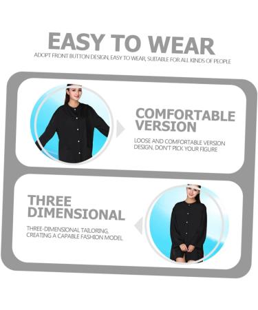 VINTORKY Beauty and Hairdressing Work Clothes Barber Smocks Hair Cutting Coat Haircut Cape Fiber Black - Buy Online on GoSupps.com