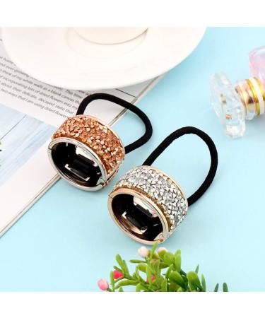 Lurrose 4pcs Rhinestone Glitter Ponytail Holders - Gothic Punk Hair Accessories | Elastic Metal Hair Ties for Trendy Styles - Buy Online on GoSupps.com