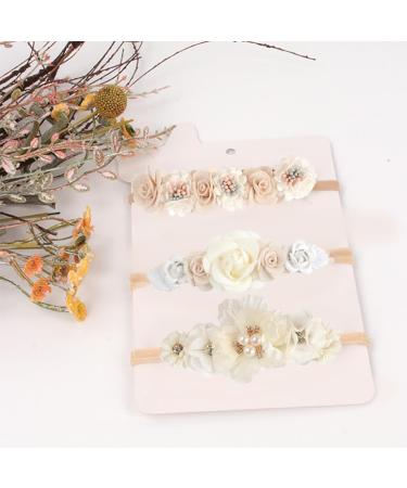 Shop SJBAUTYO 3pcs Baby Girls Nylon Headbands - Cute Flower Elastic Hair Bows - Perfect Hair Accessories for Newborns & Toddlers - Buy Online on GoSupps.com