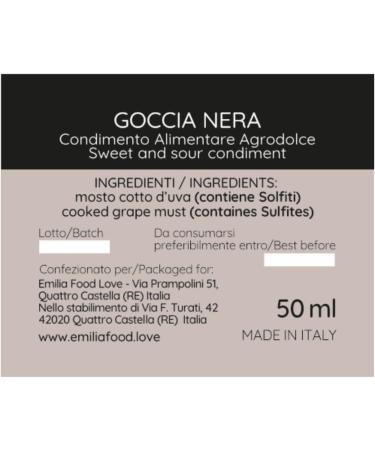GOCCIA NERA - Black Balsamic Condiment 8 Years Aged - Made in Italy - EMILIA FOOD LOVE - Selected with Love in Italy - Condimento Balsamico invecchiato 8 anni - Buy Online on GoSupps.com